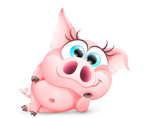 Funny lying cartoon pig 7450113 Vector Art at Vecteezy