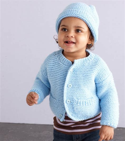 Knit A Simple Style Baby Cardigan and Hat Free Pattern - Knitting Bee