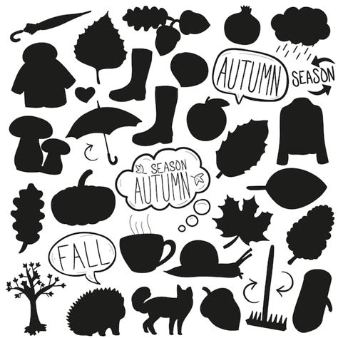 Premium Vector | Autumn fall silhouette vector clip art