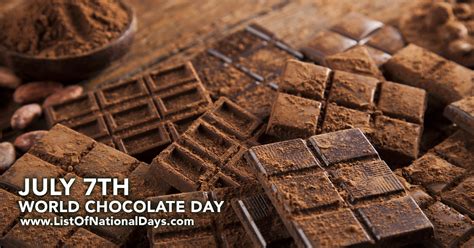 WORLD CHOCOLATE DAY - List Of National Days