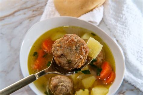 Russian Frikadeller Meatball Soup Stock Photo - Image of mielone ...