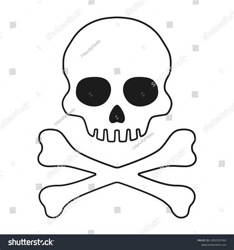 Skull Crossbones Vector Cartoon Stock Vector (Royalty Free) 2202353765 ...