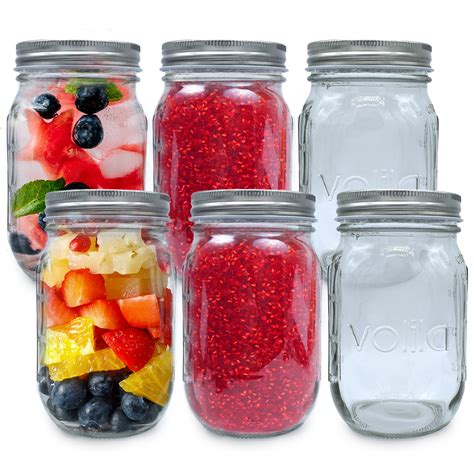 Buy Mason Jars With Lids, Glass Preserving Jars for Jams, Overnight ...