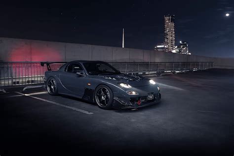 HD wallpaper: light, night, the city, Mazda, RX7, Mazda RX-7 ...