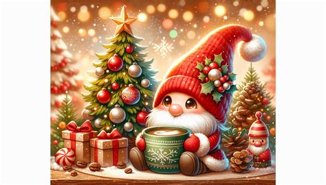 Download Christmas Gnome Illustration, Festive Gnome Wallpaper, Holiday ...