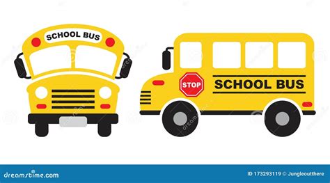 School Bus Front View Vector Illustration. Back To School ...