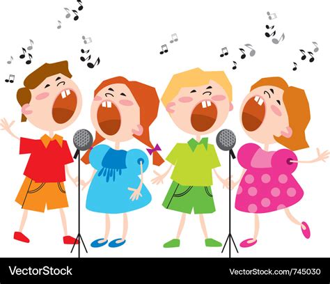 Singing kids Royalty Free Vector Image - VectorStock