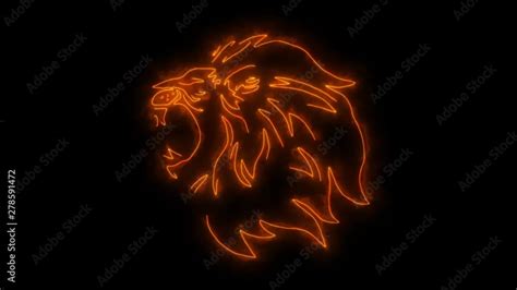 Orange Lion Head Animated Logo with Reveal Effect Stock Video | Adobe Stock