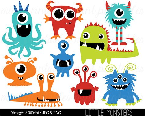 Monster Clipart, Monsters Clip Art, Birthday Clipart, Monster Party ...