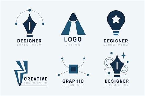 Premium Vector | Flat graphic designer logo collection