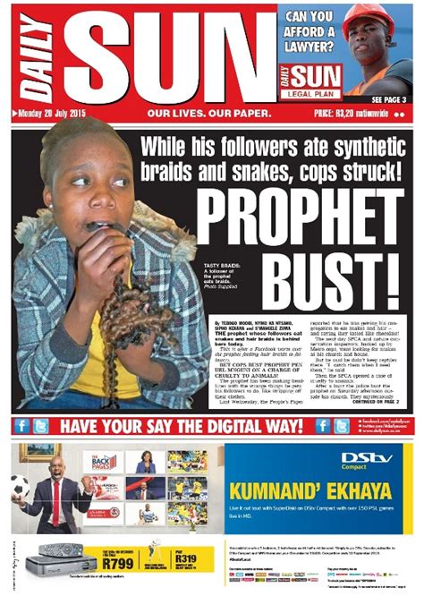 Prophet bust! – Daily Sun - NEWS & ANALYSIS | Politicsweb