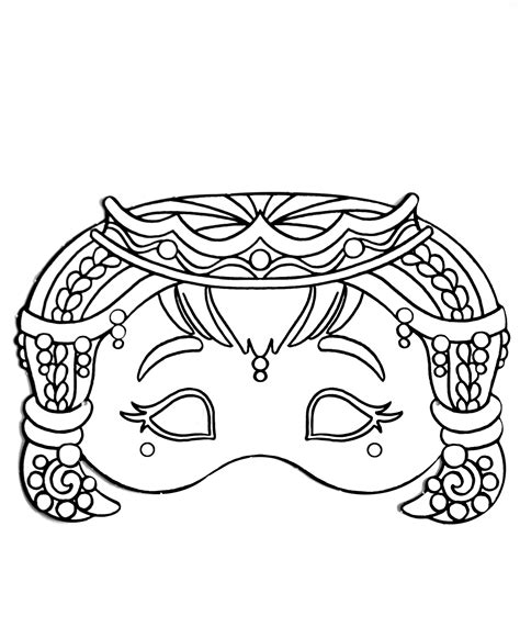 Carnival Mask Coloring Page at GetColorings.com | Free printable ...