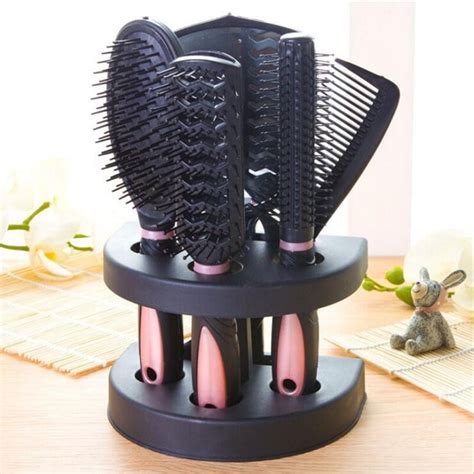 5PCS Hair Brush Comb Set with Shelf Hair Styling Tools Hairdressing ...