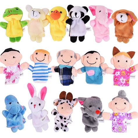 Finger Puppets Set, D&&R 16 PCS of 6 Pieces Happy Family Member with 10 ...