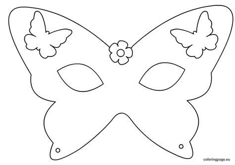 Butterfly mask template | Coloring Page | Animal mask templates ...