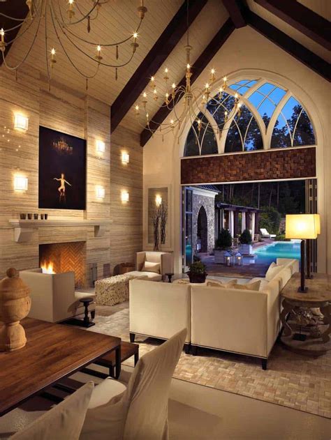 Gothic-inspired pool house in Nashville showcases a cellar for wine-lovers