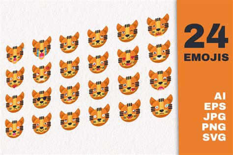 Premium Tiger Emoji Illustration pack from Sign & Symbols Illustrations