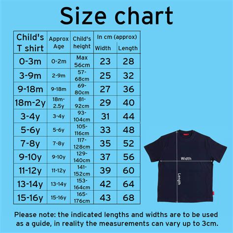 Children S T Shirts Size Chart | Kids Matttroy