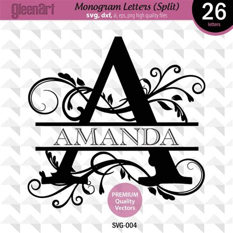 Split Monogram Svg Monogram Svg Split Letter Svg Split | Etsy | Cricut ...