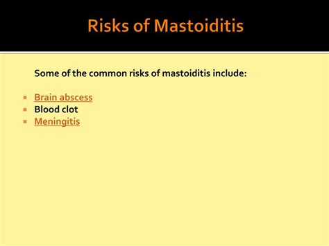 PPT - Mastoiditis: Causes, Symptoms, Daignosis, Prevention and ...