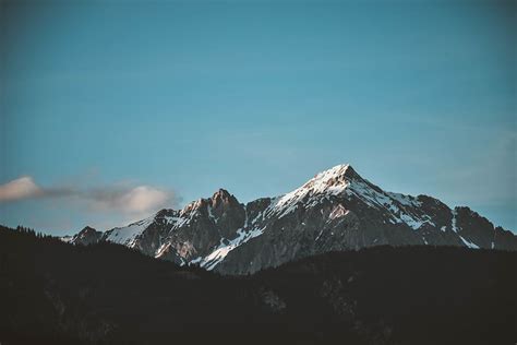 HD wallpaper: Snow-top Mountain Under Clear Sky, background, background ...