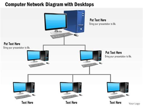 0814 Computer Network Diagram With Desktops Connected Using Ethernet ...