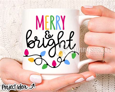 Merry & Bright String Lights DIGITAL Download Winter Round - Etsy