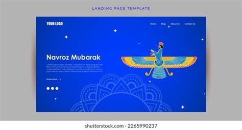 Vector Illustration Navroz Mubarak Website Landing Stock Vector ...