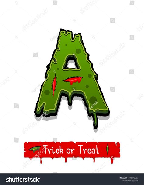 Halloween Horror Zombie Font Green Color Stock Vector (Royalty Free ...