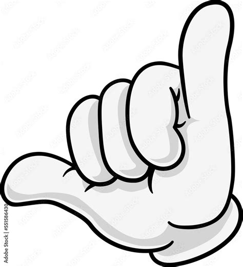 Shaka Hang Loose Hand Gesture Sign Cartoon Symbol Stock Illustration ...