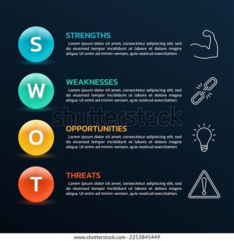 Swot Analysis Template Business Icons Modern Stock Vector (Royalty Free ...