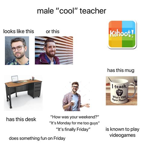 Male “cool” teacher starter pack : r/AdultDyslexia