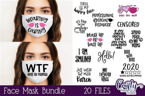 Face Mask Svg Bundle, Face Mask Quotes, Funny Face Mask Svg By Crafty ...