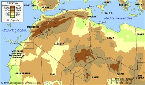 North Africa Map With Capitals - Table Rock Lake Map