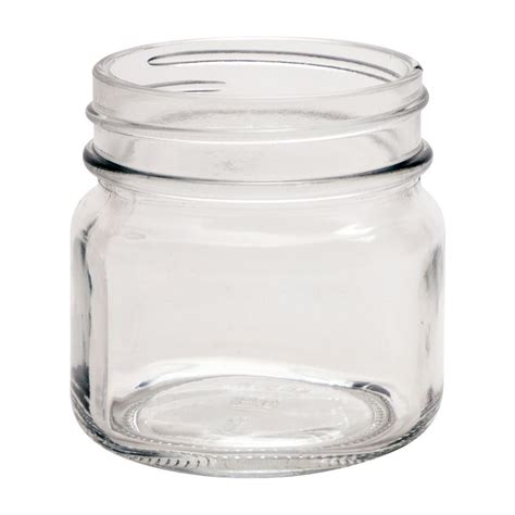 NMS 8 Ounce Glass Smooth Square Regular Mouth Mason Canning Jars - With ...