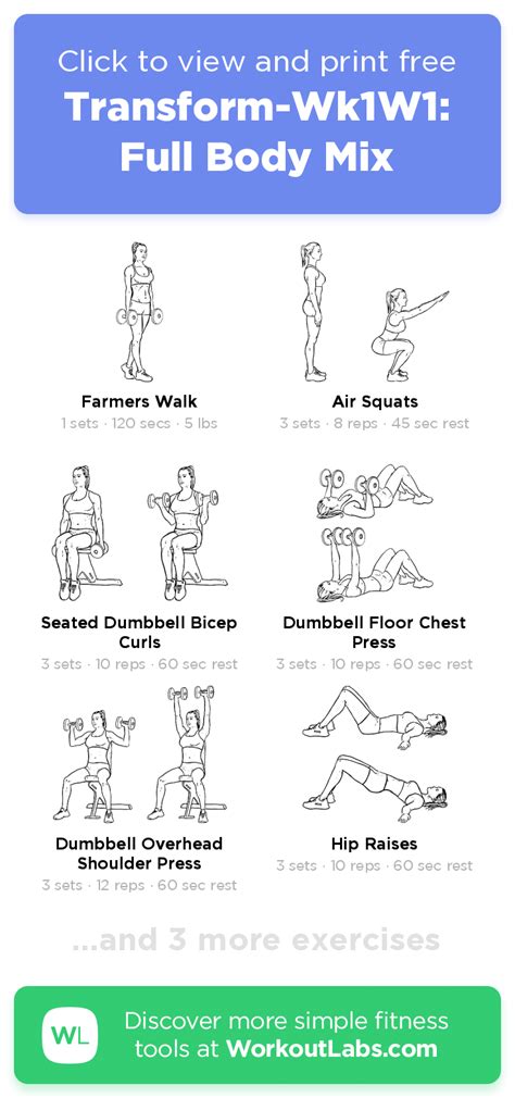 Full Body Mix – click to view and print this illustrated exercise plan ...