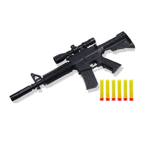 M4A1 assault rifle plastic nerf guns toy + 6 EVA Foam bullets Imitation ...