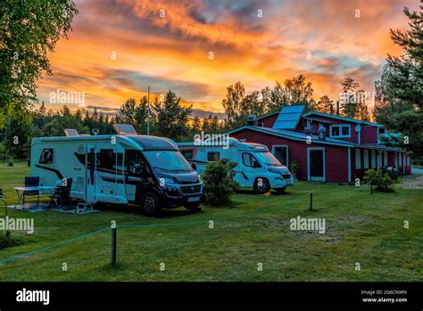 Hällefors, Sweden - 4 July, 2021: beautiful sunset at a Swedish ...