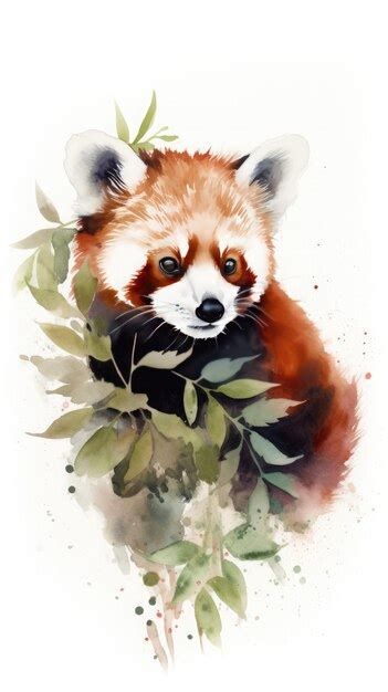 Premium AI Image | A watercolor painting of a red panda