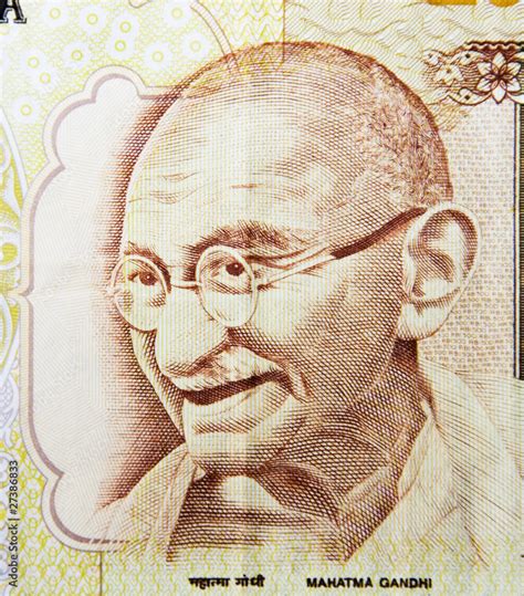 Mahatma Gandhi on 500 rupees banknote from India Stock Photo | Adobe Stock