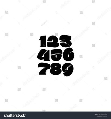 Number Fonts Displaying Numbers Design White Stock Vector (Royalty Free ...