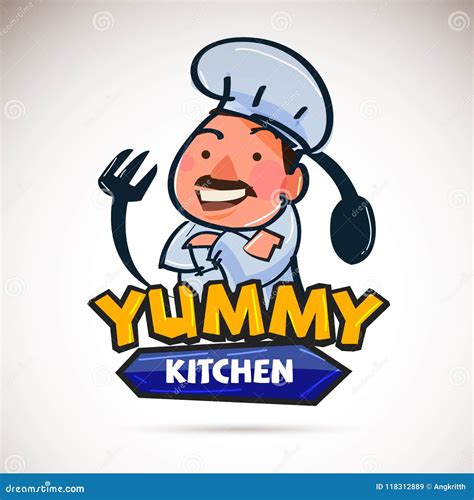 Chef Logo. Yummy Concept - Vector Stock Vector - Illustration of ...