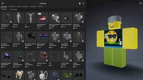 Roblox Catalog Template