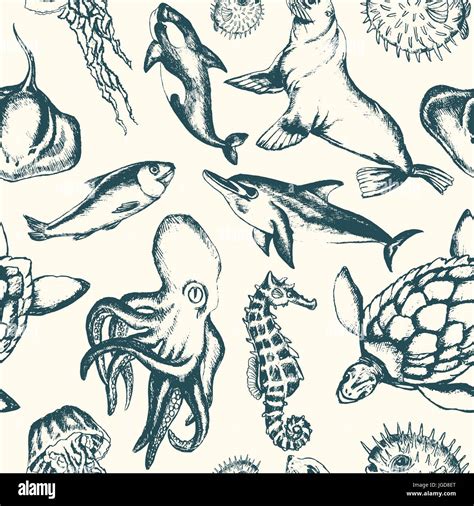 Draw Sea Creatures Sea Creatures Drawing At Getdrawings.Com - Bolsos ...