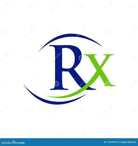 Custom Creative Green Blue RX Logo Design Medical Treatment Teraphy ...