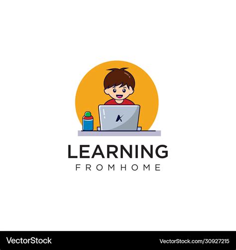 Child home learning logo design learn online logo Vector Image