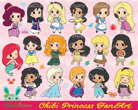 Cute Chibi Princess Clipart Princess Clipart Chibi Girls - Etsy Canada