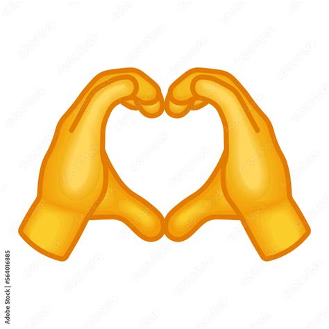 Two hands forming a heart shape Large size of yellow emoji hand Stock ...