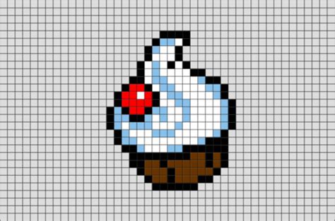 an image of a cupcake made out of pixels