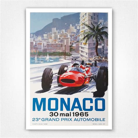 Monaco Grand Prix 1965 poster - A4/A3/A2/50x70/A1 print Superb Quality